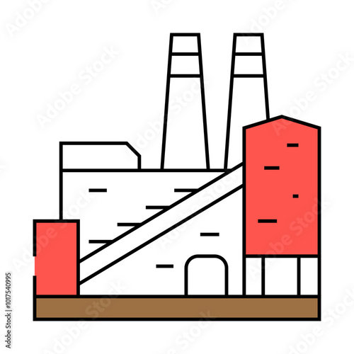 coking plant steel production line icon vector. coking plant steel production sign. isolated symbol illustration