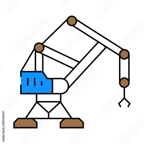 unloading steel production line icon vector. unloading steel production sign. isolated symbol illustration