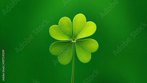 A close-up of a green clover leaf symbolizing luck and nature beauty photo