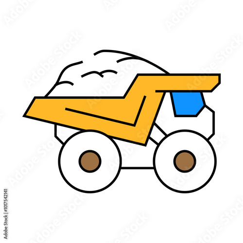 haul truck steel production line icon vector. haul truck steel production sign. isolated symbol illustration