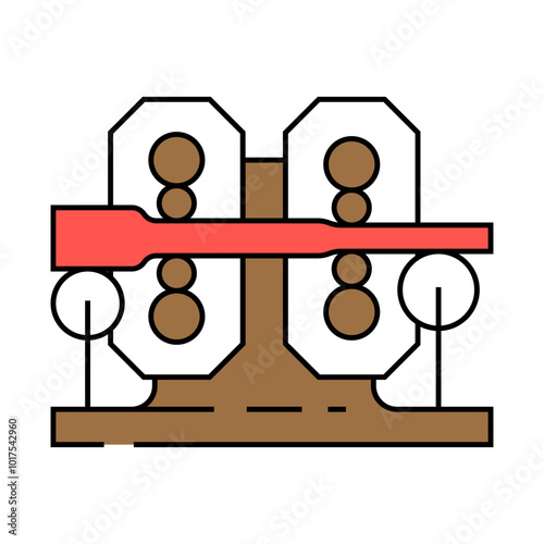 cold rolling steel production line icon vector. cold rolling steel production sign. isolated symbol illustration