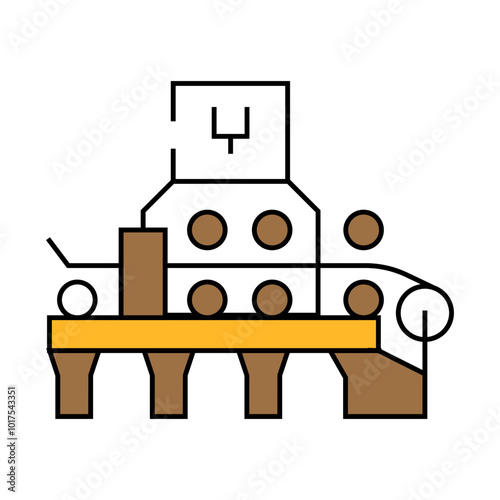 hot strip mill steel production line icon vector. hot strip mill steel production sign. isolated symbol illustration