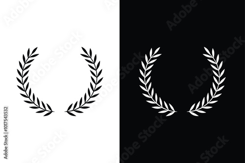 Flat Floral Lauren Wreath Icons. Sophisticated Vector Designs