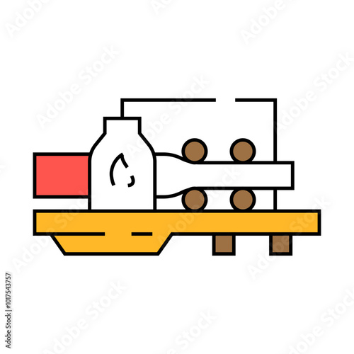 hot rolling steel production line icon vector. hot rolling steel production sign. isolated symbol illustration