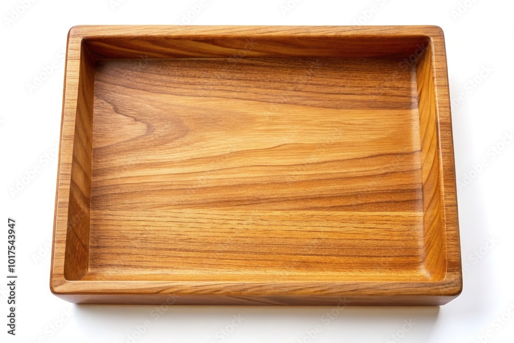 Square Wooden Tray Isolated on White Background for Stock Photography Square Wooden Tray Isolated on White Background for Stock Photography