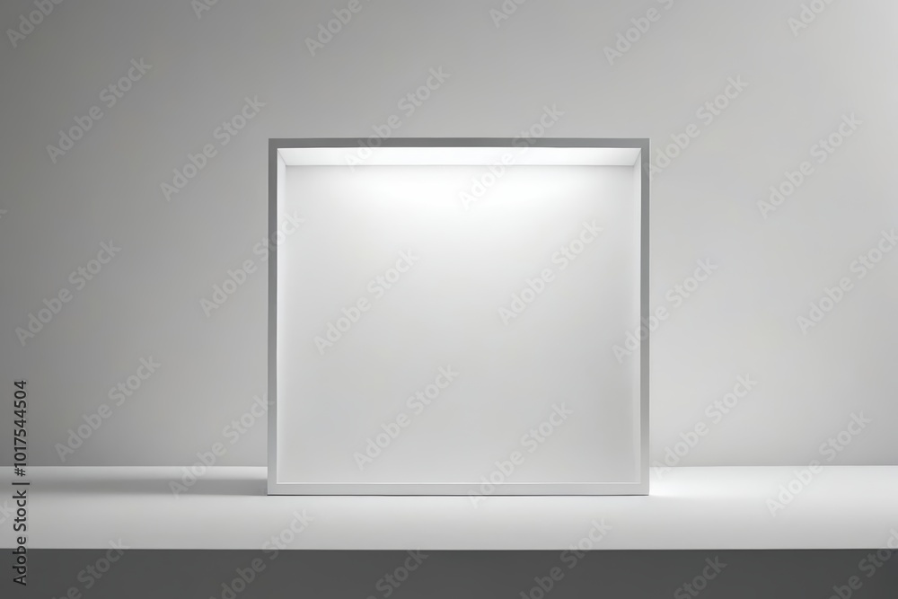 blank white box with light on a white surface blank white box with light on a white surface