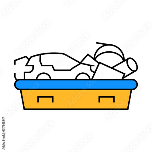 scrap steel steel production line icon vector. scrap steel steel production sign. isolated symbol illustration
