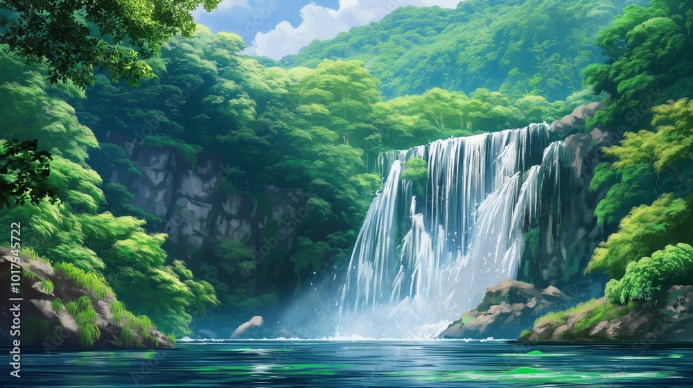 Fototapeta premium nice landscape theme for anime wallpaper