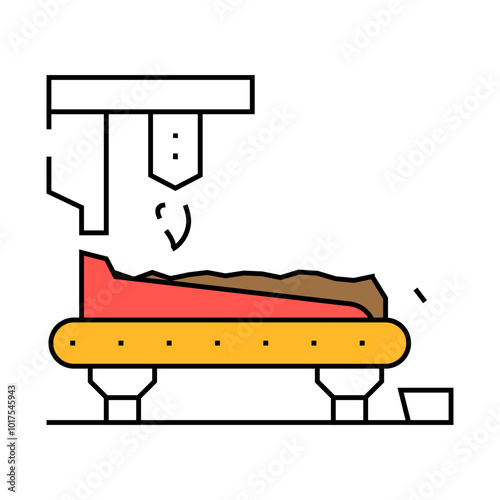 sinter plant steel production line icon vector. sinter plant steel production sign. isolated symbol illustration