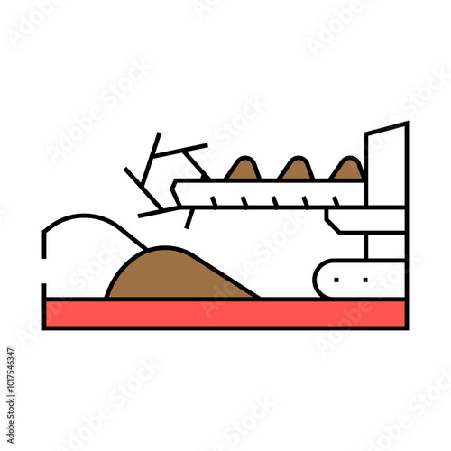 stacker reclaimer steel production line icon vector. stacker reclaimer steel production sign. isolated symbol illustration