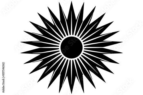 sunburst silhouette, sunburst icon illustration