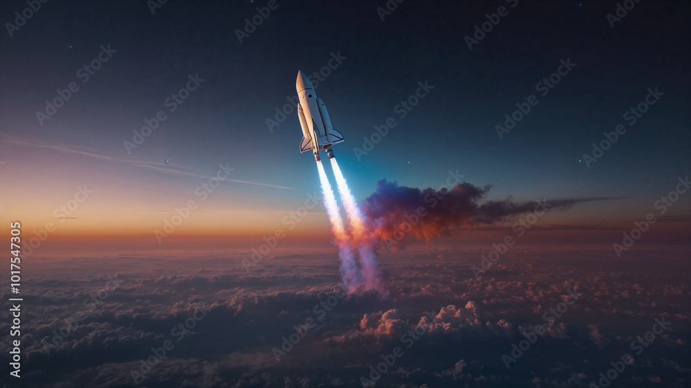 Obraz premium rocket in the sky