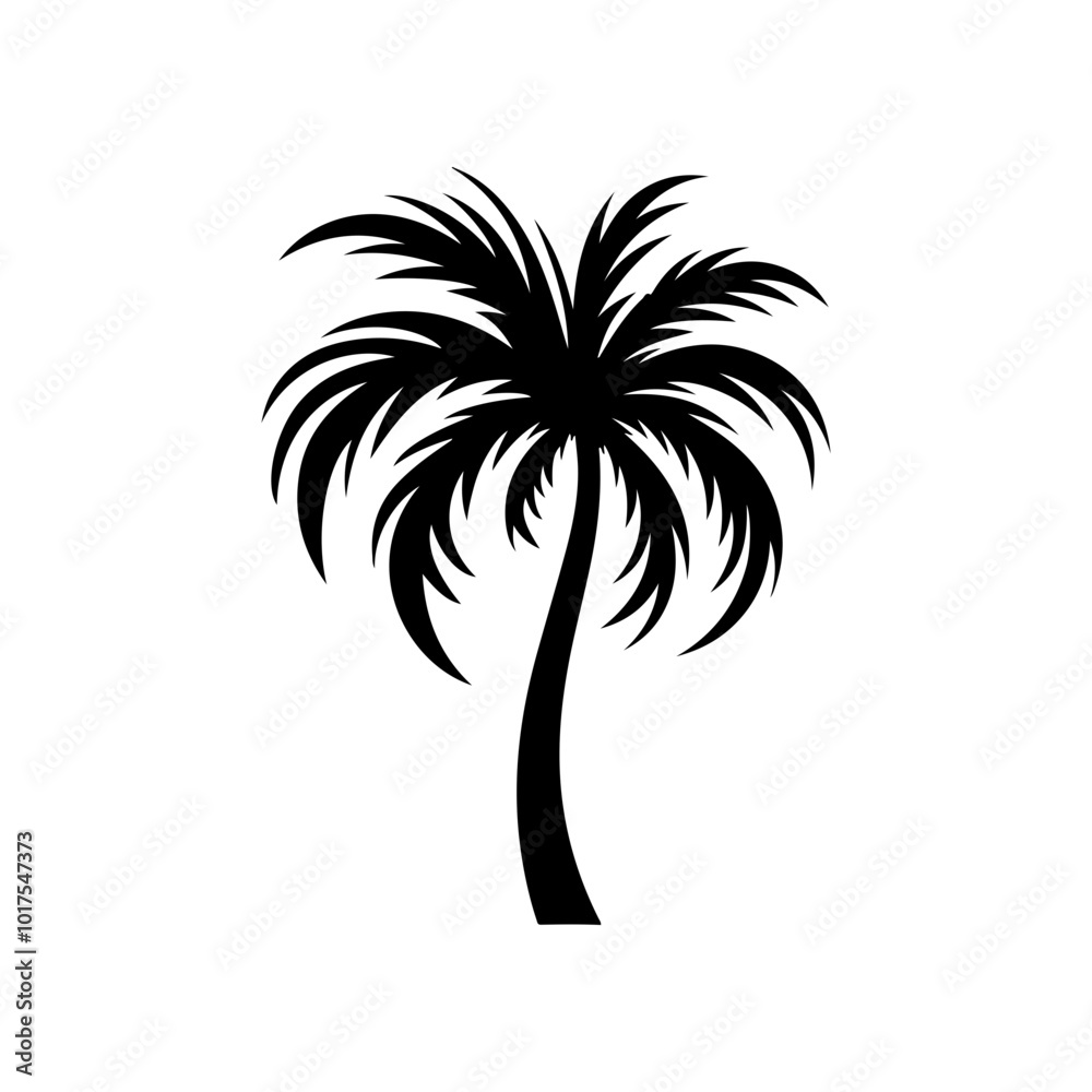 Obraz premium palm tree silhouette vector illustration