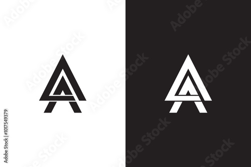 Letter AA logo design. photo