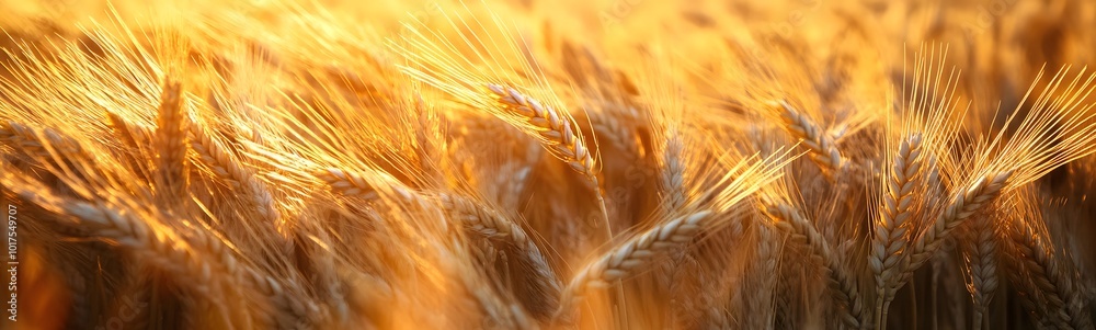 Golden wheat field at sunset, generative ai Golden wheat field at sunset, generative ai