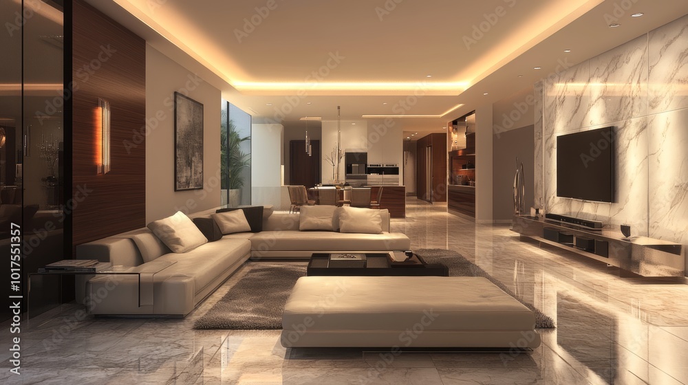 Fototapeta premium Luxury expensive modern living room