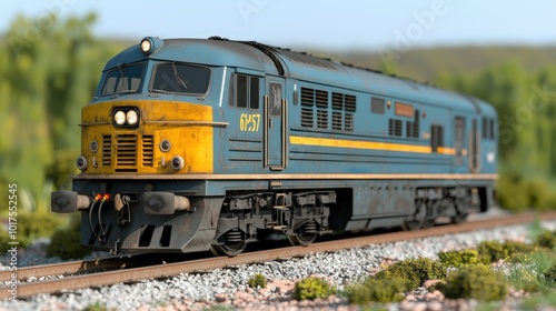 Vintage Diesel Locomotive on Railway Tracks   Train Transportation  Railroad  Freight  Car