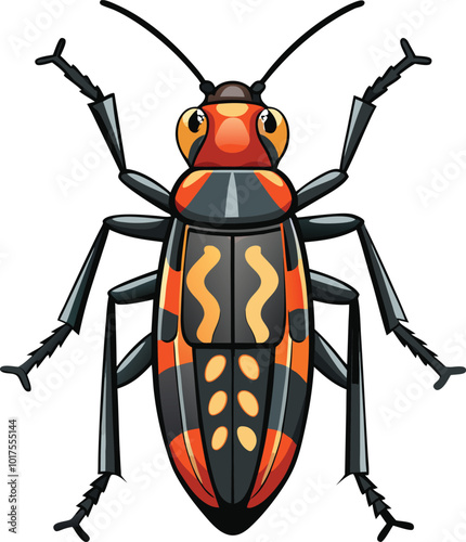 longhorn beetle insect vector art