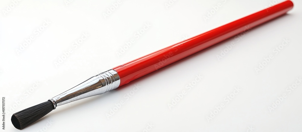 Red Paintbrush on White Background Red Paintbrush on White Background