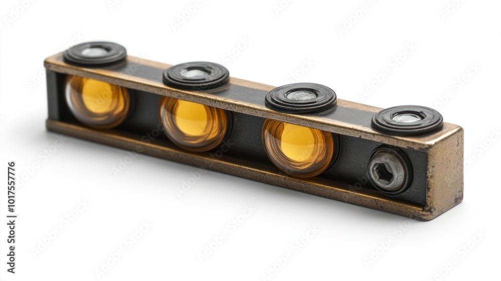 Fototapeta premium Metal Level Tool with Three Vials