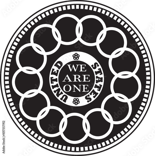 American fugio cent coin vector design handmade silhouette