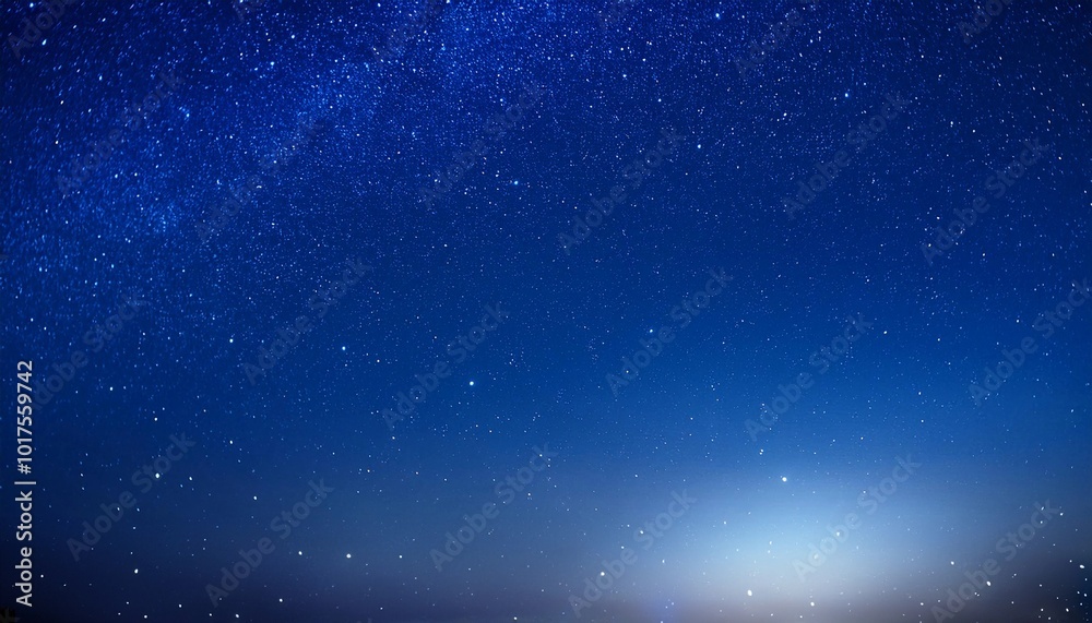 Fototapeta premium ロイヤルブルーの夜空 星空 夜空 宇宙 天の川 青 夜光 星明かり 輝き 天体 無限 夢 幻想的 静寂 深い空 銀河 星空観測 星空撮影 夜景 青いグラデーション 宇宙空間