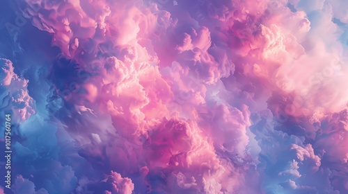 Ethereal Cloudscape in Pink and Blue Hues