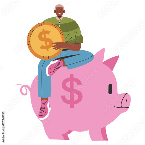 Young Businessman. Flat Vector Illustration