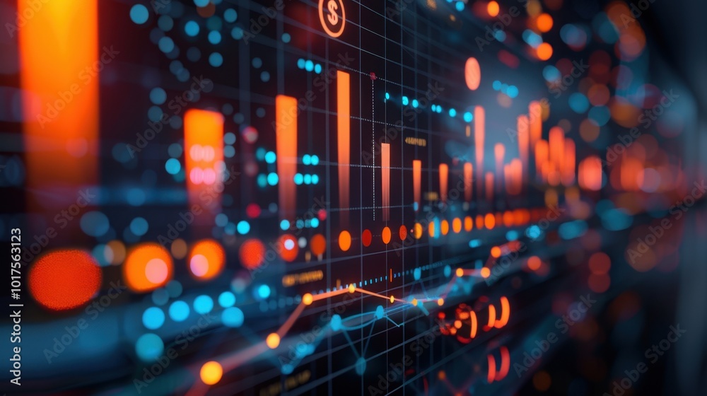 Obraz premium Dynamic Data Visualization with Colorful Graphs