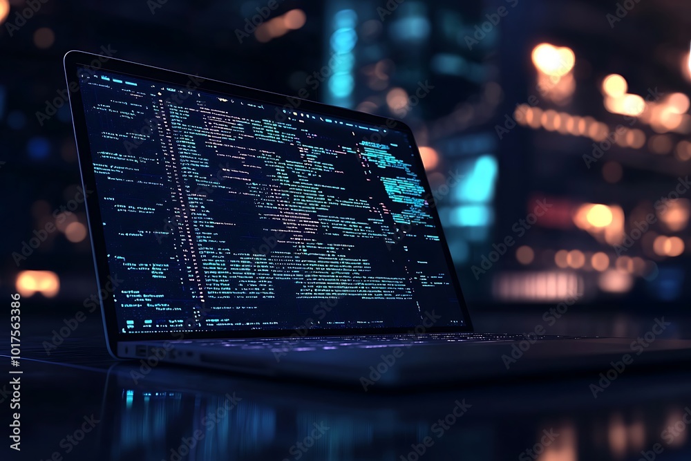 Intricate programming code on a laptop highlights advancements in AI technology. Intricate programming code on a laptop highlights advancements in AI technology.