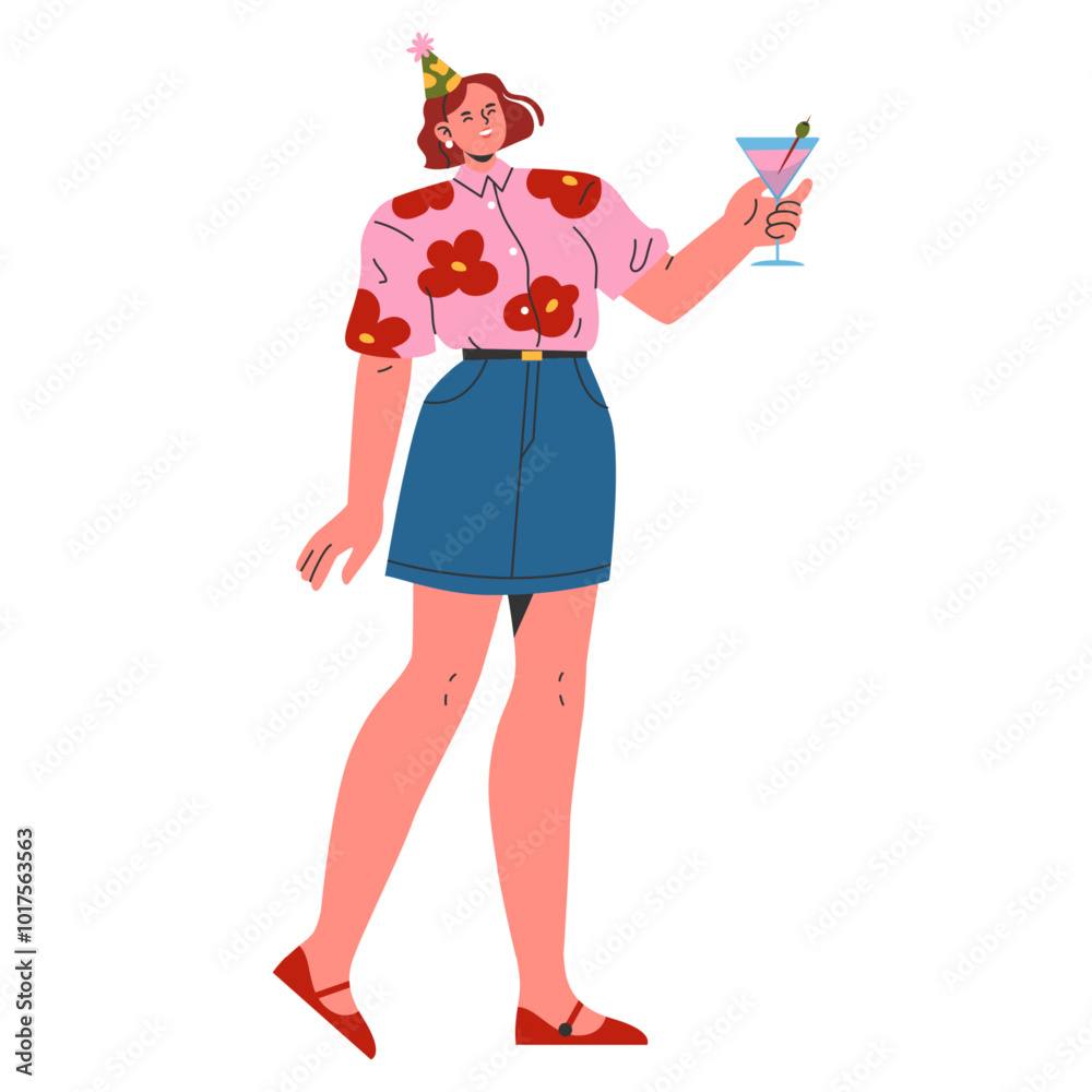 Young Businesswoman. Flat Vector Illustration Young Businesswoman. Flat Vector Illustration