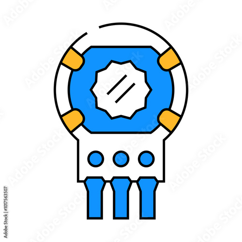 potentiometer electronic component line icon vector. potentiometer electronic component sign. isolated symbol illustration photo