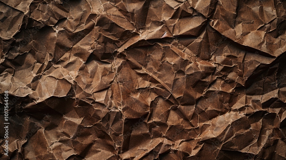 Textured Brown Crumpled Paper Background Textured Brown Crumpled Paper Background