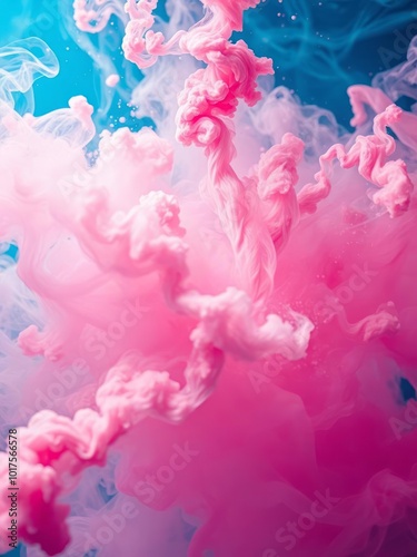 Multicolored pink smoke abstract background acrylic paint underwater explosion Smoke Explosion Backdrop