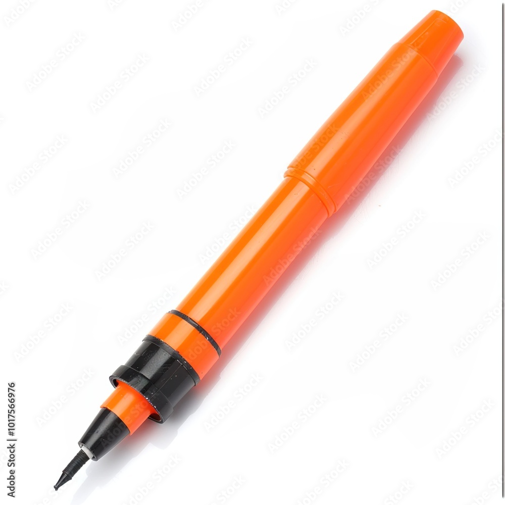 orange highlighter or marker pen, isolated isolated orange highlighter or marker pen, isolated isolated