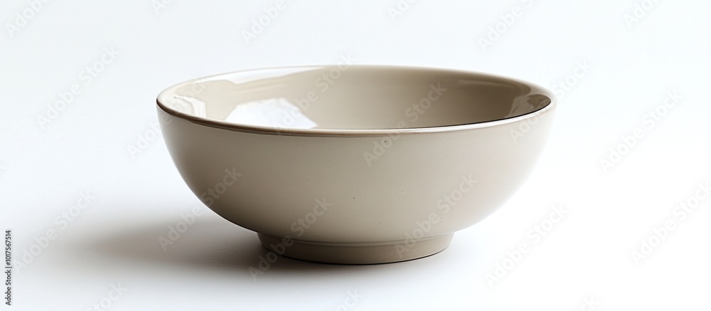 Empty Beige Bowl on White Background Empty Beige Bowl on White Background