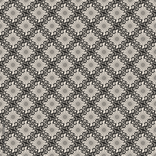 Black and white seamless monochrome repeatable pattern abstract background for fabric surface design packaging vector illustration