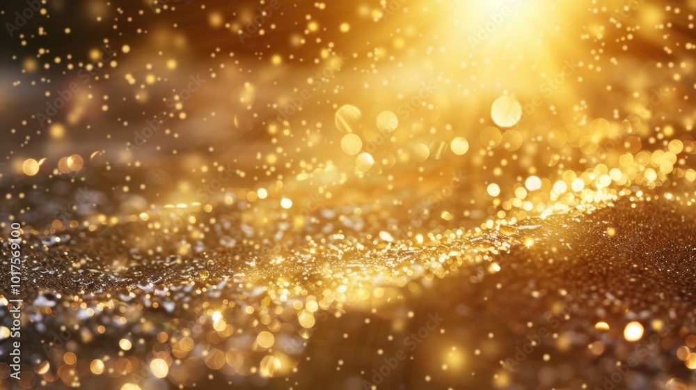 Shimmering Golden Particles in Soft Light Shimmering Golden Particles in Soft Light