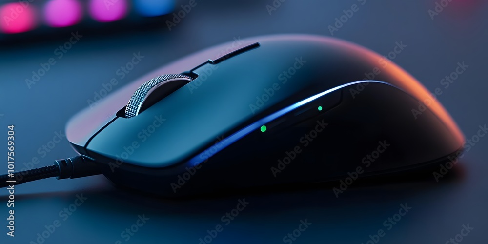 Wireless mouse close up, generative ai Wireless mouse close up, generative ai