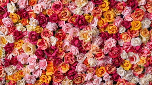 Colorful Floral Background with Fresh Roses