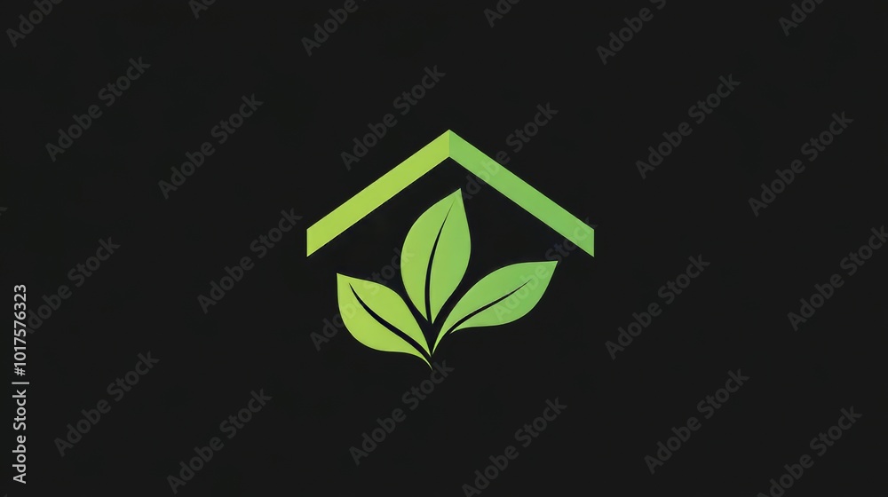 Green eco-home logo symbolizing smart and sustainable housing solutions. Green eco-home logo symbolizing smart and sustainable housing solutions.