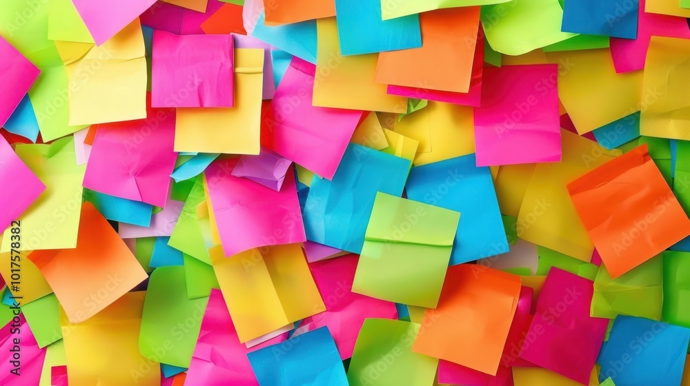 Colorful Sticky Notes on a White Surface Colorful Sticky Notes on a White Surface