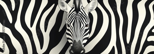Zebra Head in Stripes