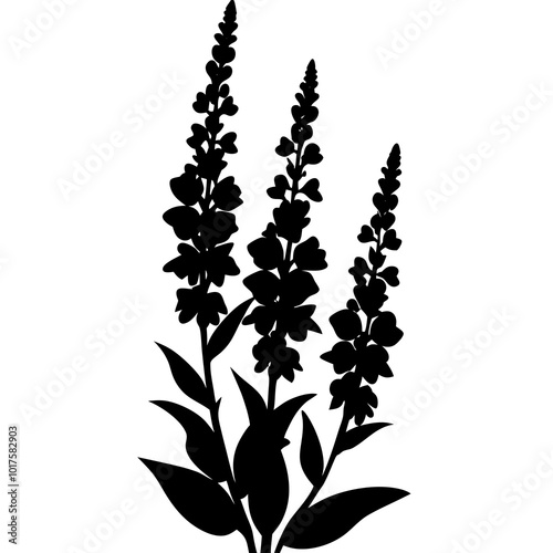 Snapdragon Flower Silhouette Vector Illustration Floral Clipart