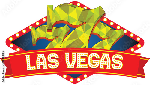 Classic 777 Slots logo las vegas icon  game casino illustration