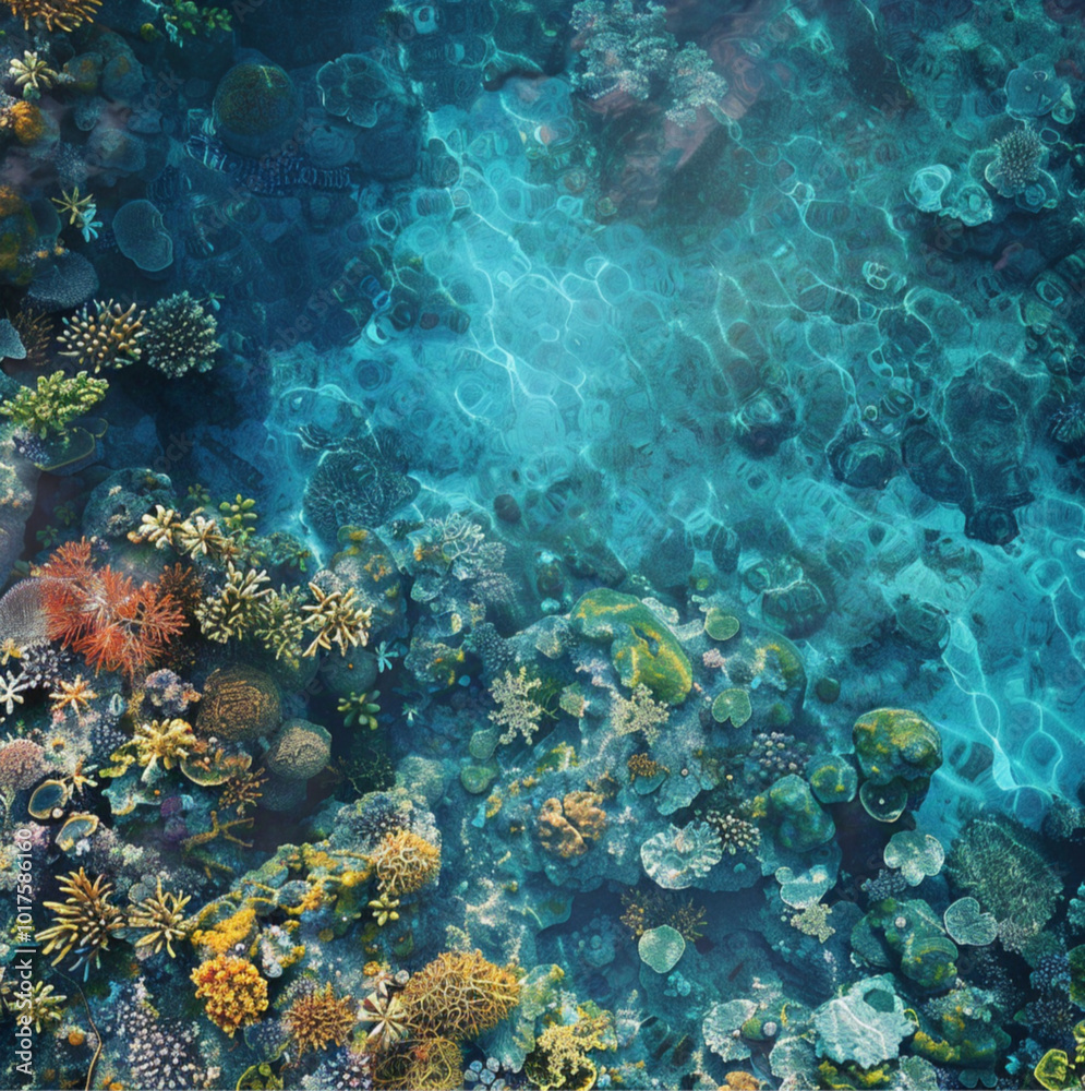 Naklejka premium tropical sea floor top view