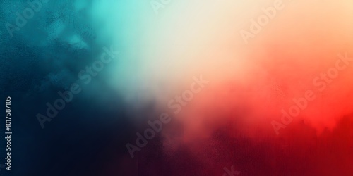 Grainy gradient background teal orange red blue retro noise texture summer banner poster backdrop design, generative ai 