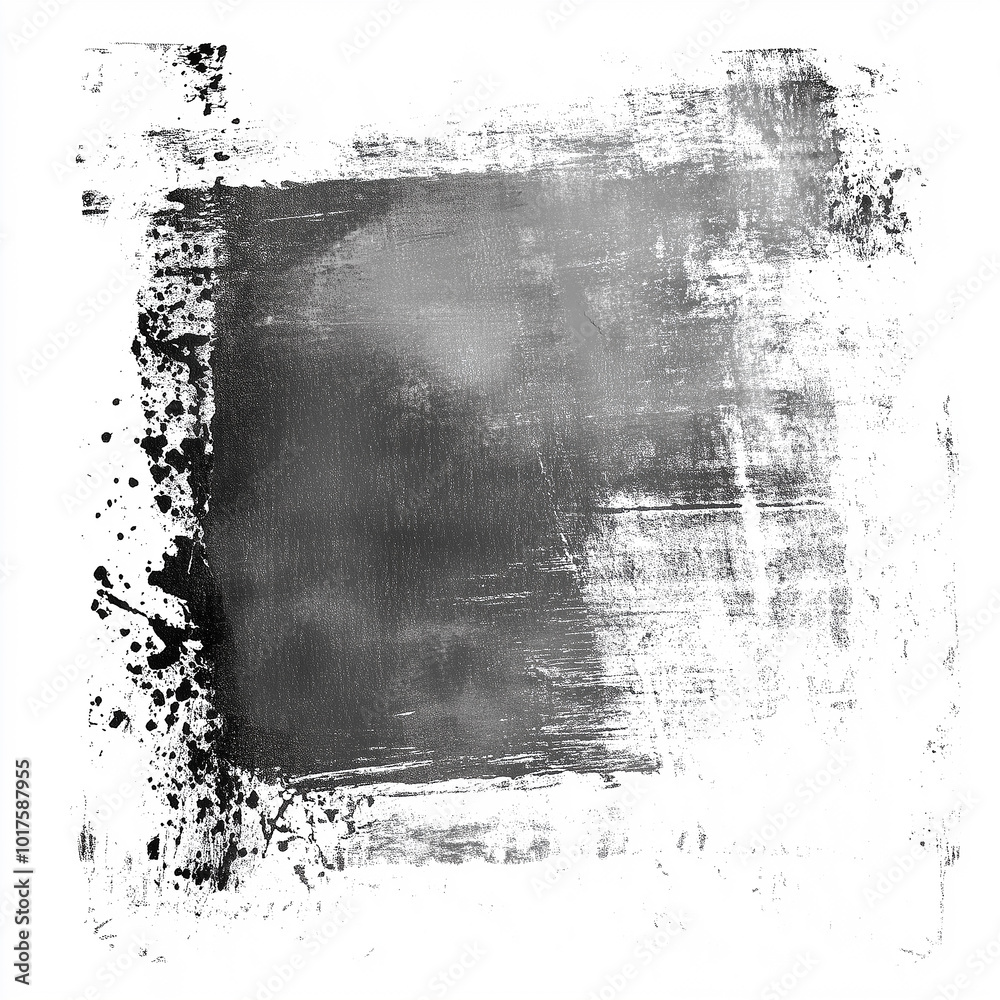 Rough grunge border overlay with paint roller marks and worn texture on ...