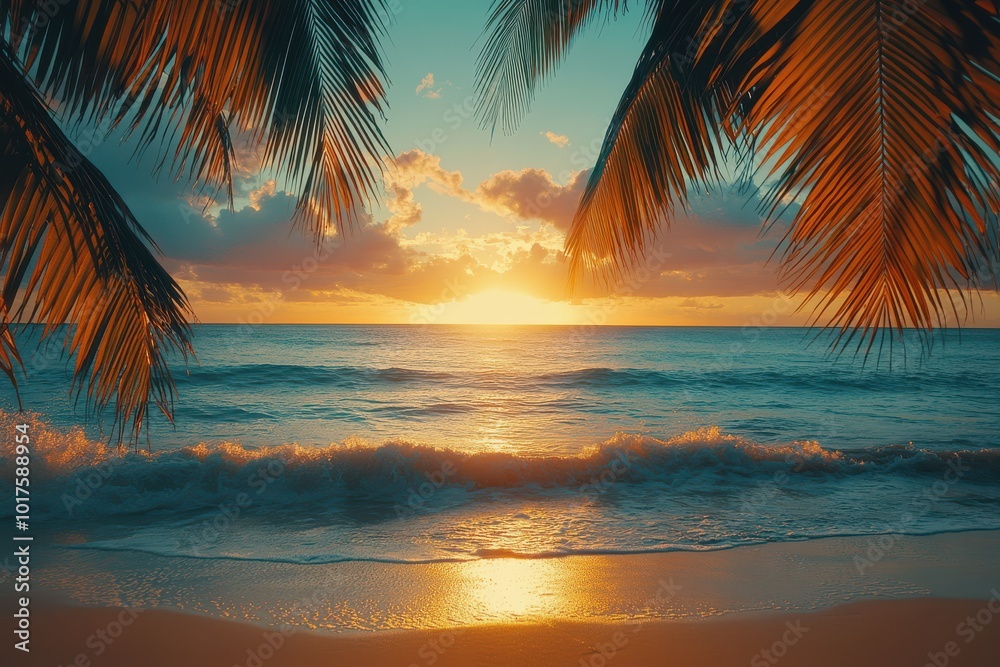 Cinematic Beach Scene at Golden Hour Cinematic Beach Scene at Golden Hour