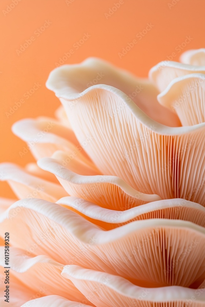 Background with a plate mushroom and copy space. A set of mushrooms. A natural abstract backdrop. Oyster mushrooms Background with a plate mushroom and copy space. A set of mushrooms. A natural abstract backdrop. Oyster mushrooms